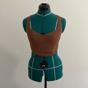 Knit rust colored cropped tank